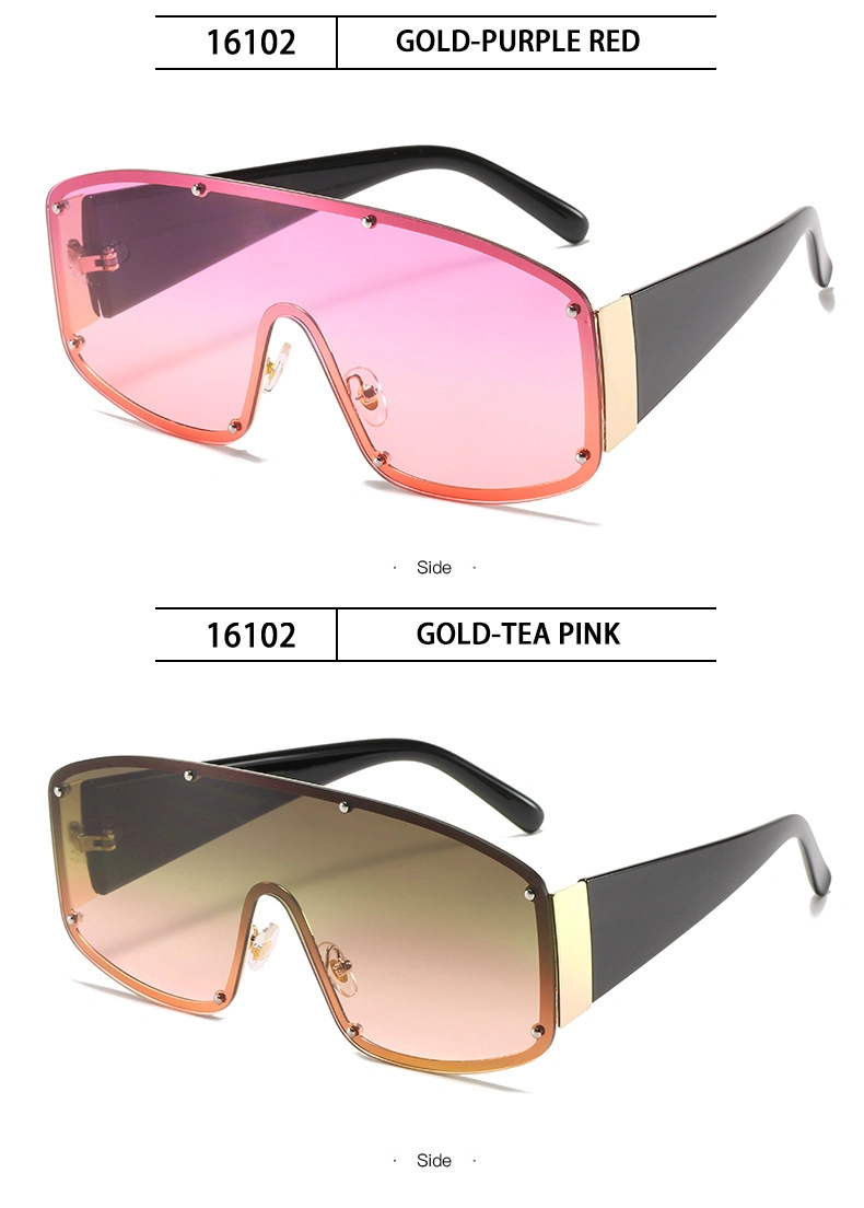 2020 Ready Stock Sale Women Oversize Rimless Fashion Metal Mirroring Sunglasses