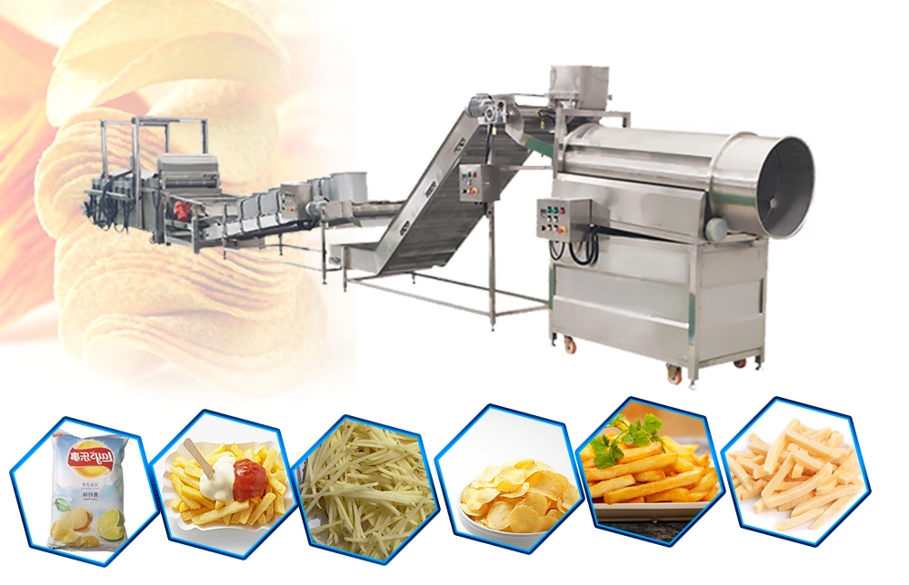 Double-Screw Potato Chips Making Machine Automatic French Fries Processing Line