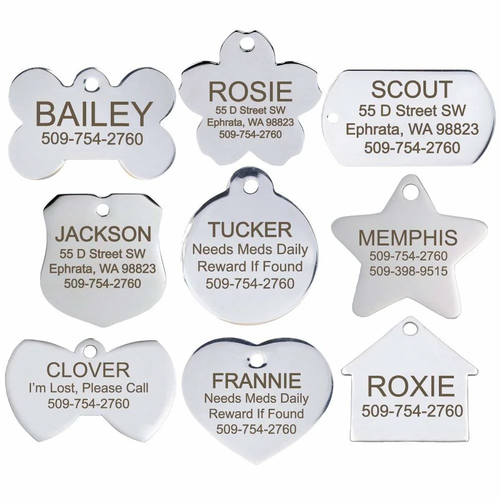 Wholesale Blank Metal Pet Tags Aluminum Dog Tag, Sublimation Dog Tag Necklace