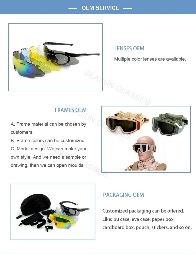 Seasun C2 Men Tactical Military Goggles Motorcycle Outdoor Sports with 4 Lenses Glasses Eyewear Oculos