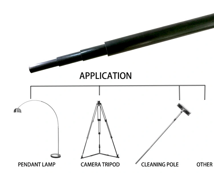 High Strength Custom 3K Black Carbon Fiber Extension Pole Telescopic Pole