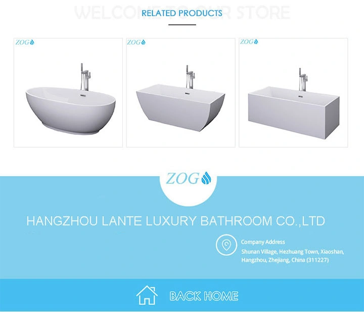 Cheap Fine Acrylic Bathtub with Claw Foot (ZINC) Pop up Drain (LT-710)