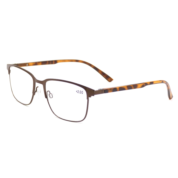 Custom Classic Metal Half Frame Tortoise Shell Business Optical Glasses Reading Glasses