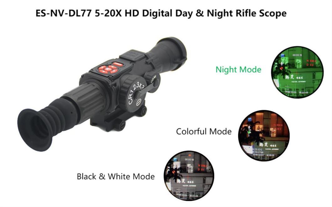 Hot Selling Low Cost Professional Hunting 5-20X HD Sight Digital Day-and-Night Dual-Purpose Sighting Night Vision Weapon Rifle Scope
