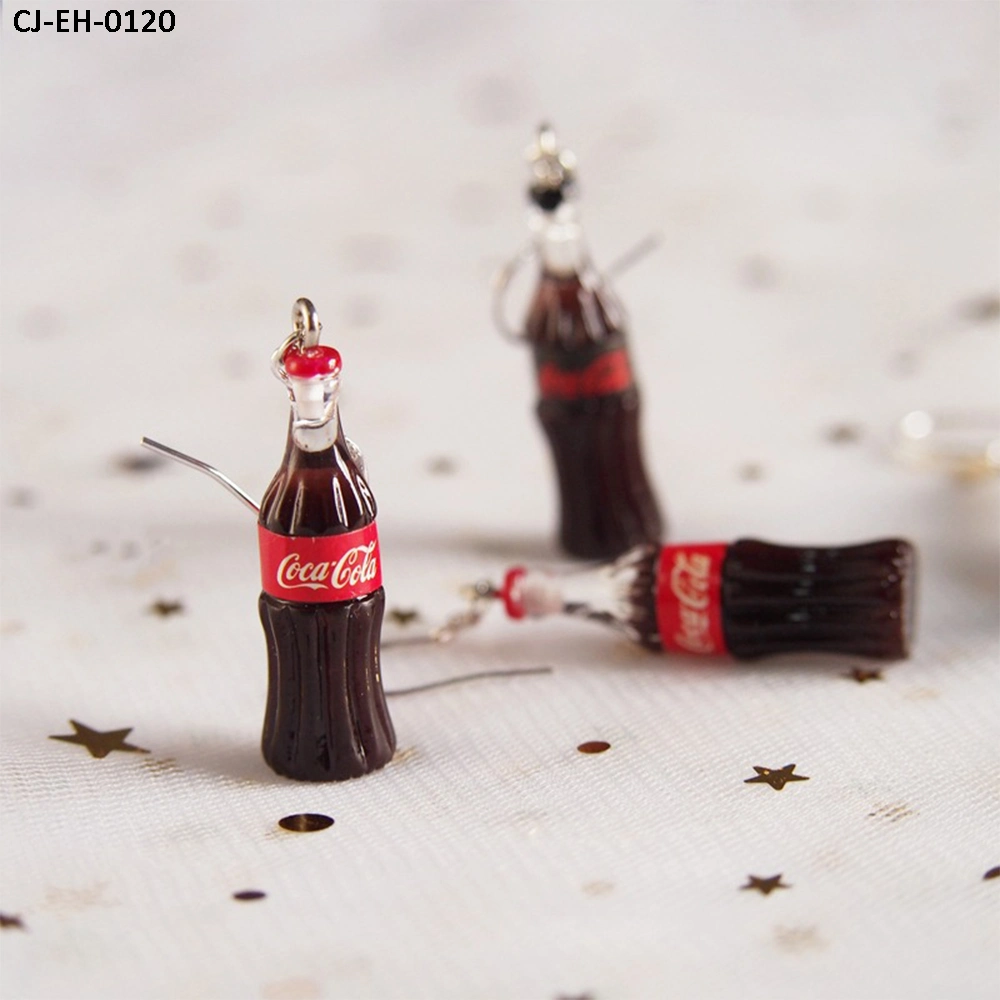 Creativity Cute Earrings Coke Bottle Resin South Korean 925 Silver Earrings