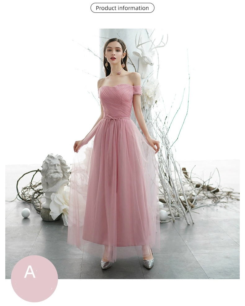 Pink Convertible Bridesmaid Dresses Custom Tulle Empire Bridesmaid Dress