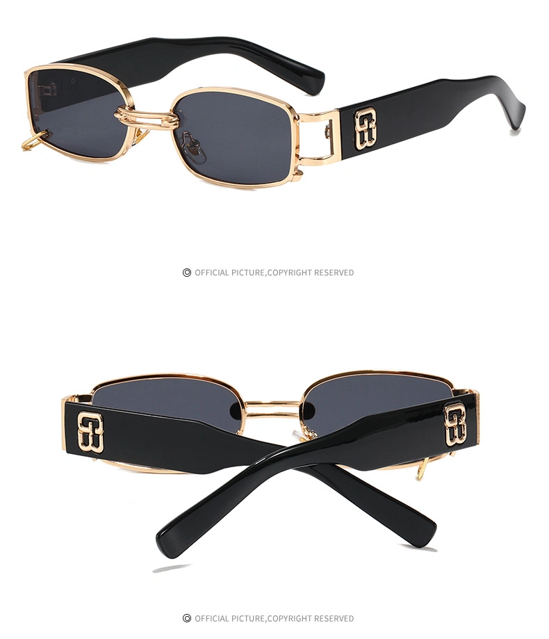 Chris Wu Same Style GM Small Metal Frame Sunglasses with Thicker Arm UV Protection