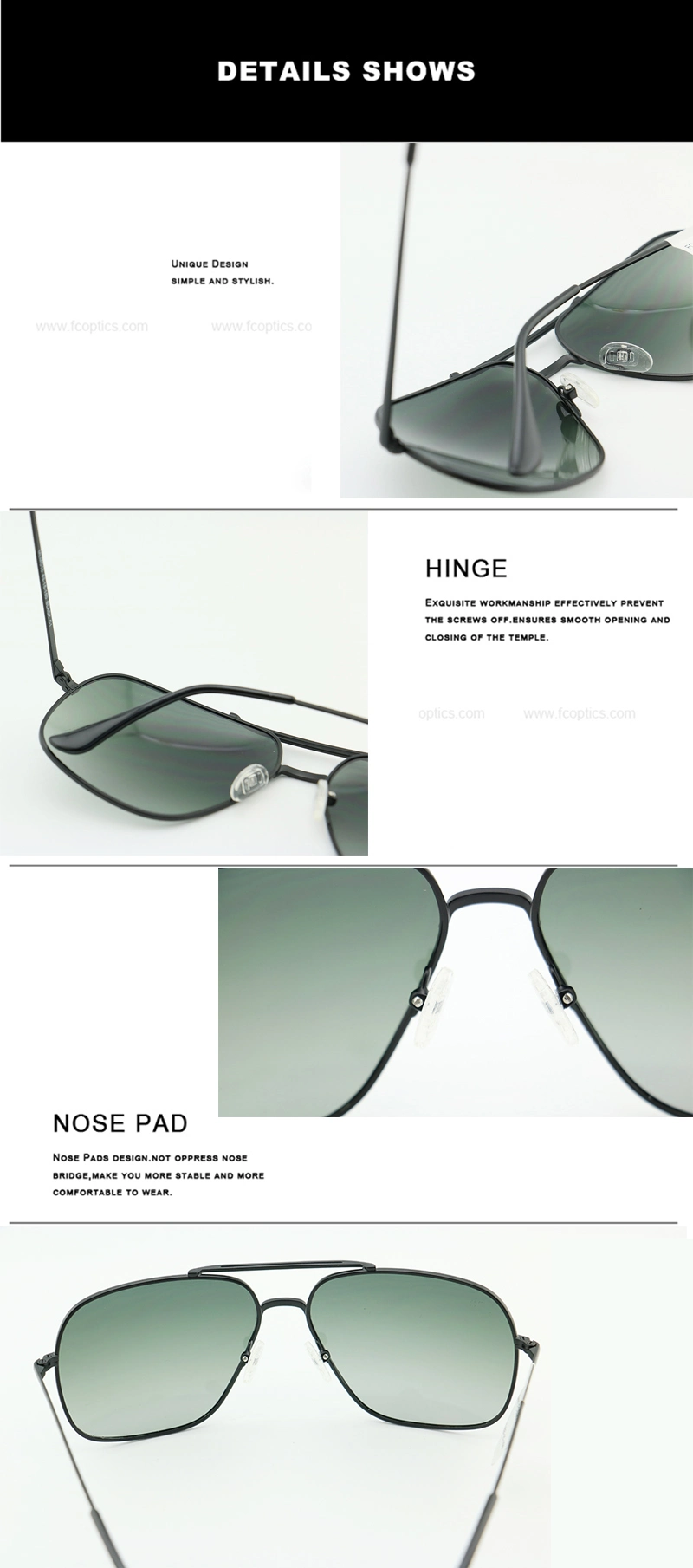 2019 Metal UV400 Polarized Oversized Frame Full Rim Gradient Classic Sunglasses for Men