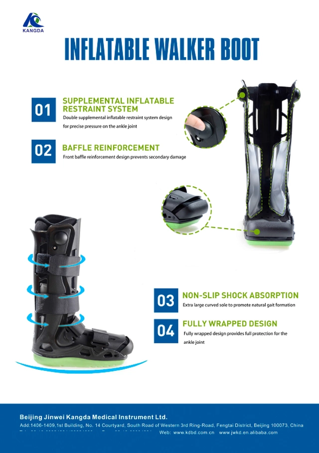 Tall Pneumatic Walking Boot Orthopedic Cam Air Walker for Broken Foot & Sprained Ankle