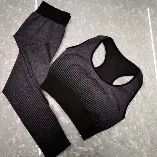 Seamless Gradient Sport Suits Yoga Wear Gym Wear Active Wear Fitness Wear Workout Clothes