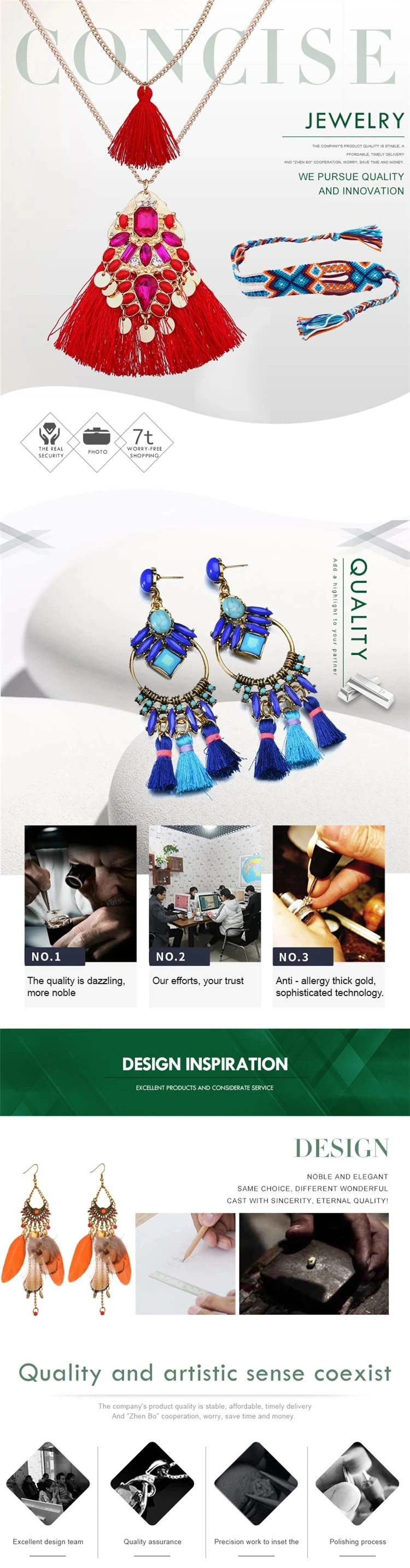 2019 Fashion Jewelry Brass Handmade Earring Sets for Women Men, Fashion Earrings