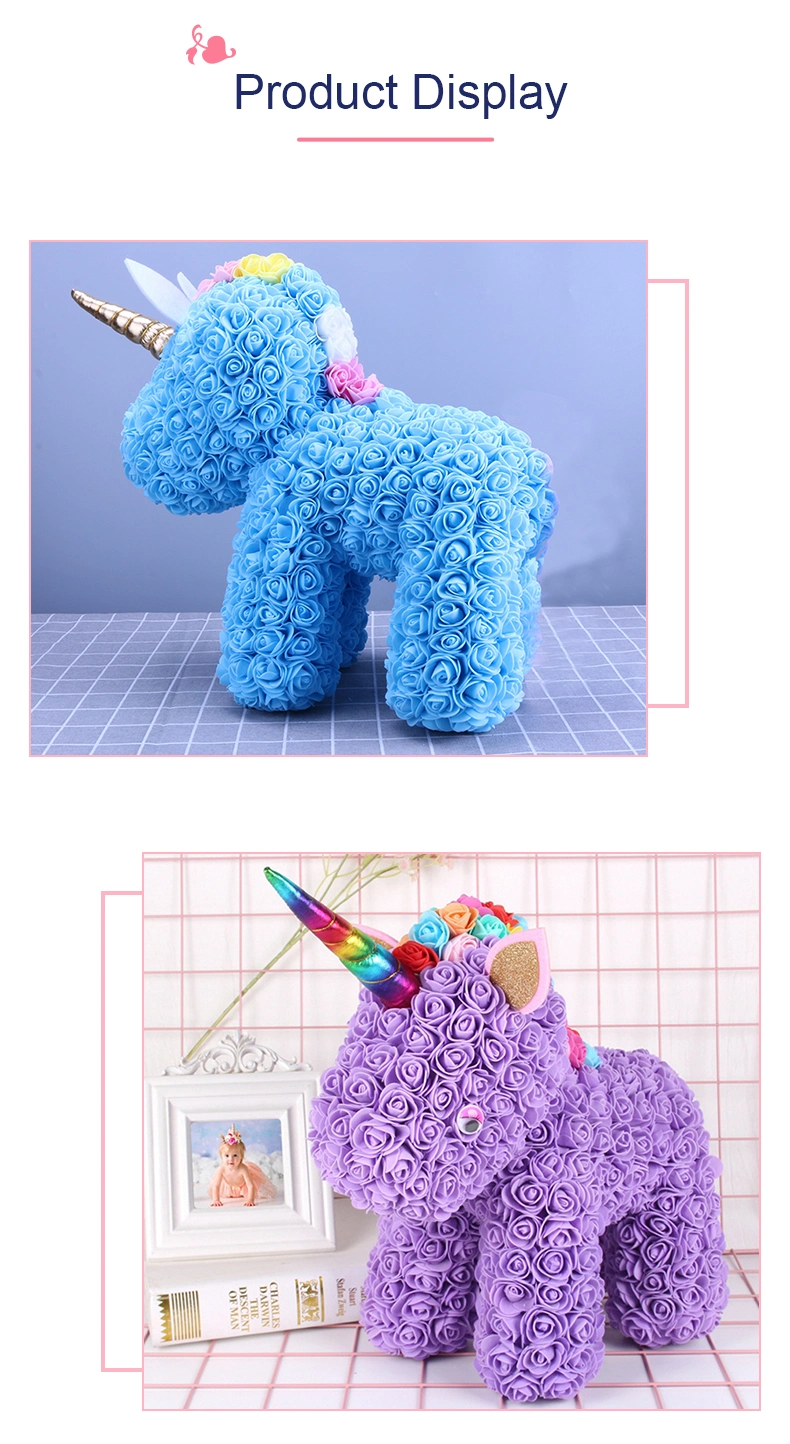 Wholesale Bear Rose Factory New Products DIY 40cm Unicorn Rose Teddy Bear for Christmas Valentine Gift