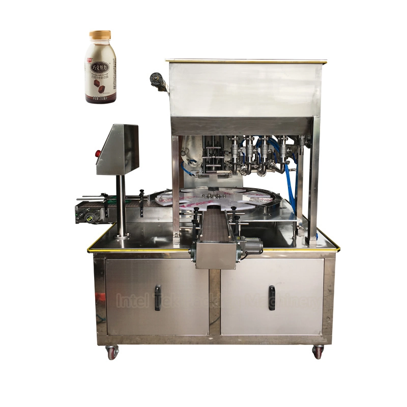 Automatic Chocolate Milk Drink Plastic/Glass Bottle Filling Sealing Machine Sealer