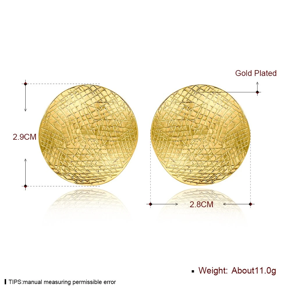Round Shape Ear Stud Gold Plated Popular Tin Alloy Earrings