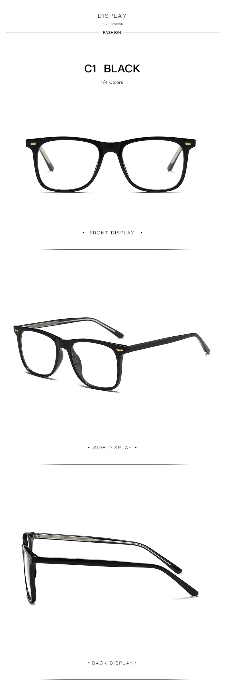 2021 New Fashion Designed Mens Glasses Anti Blue Light Lens Ready Stocks Retro Frames