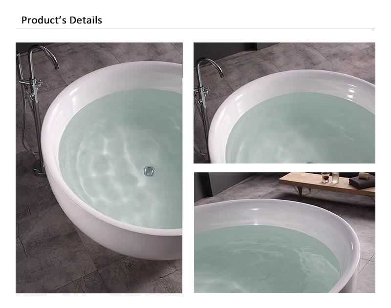 Channing Bowl- Shaped Round Bathtub Good Quality Acrylic Freestanding Tubs Soaking Hot Tub (QT-Y010)