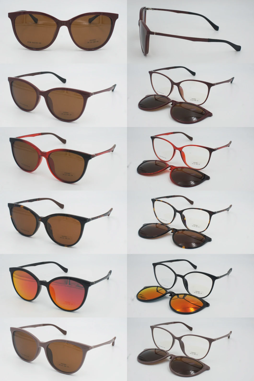 Wholesale Fashion Round Clip on Glasses Sunglasses Polarized