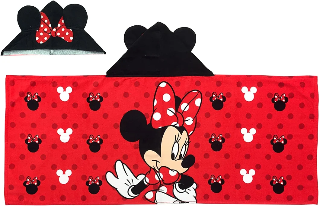 Mickey Mouse/Minnie Mouse Love Cotton Hooded Cape Bath/Pool/Beach Towel