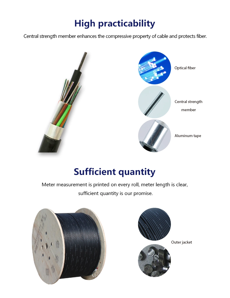 Steel Tape Armoured 4 Core Outdoor Duct Fiber Optic Cable GYTS