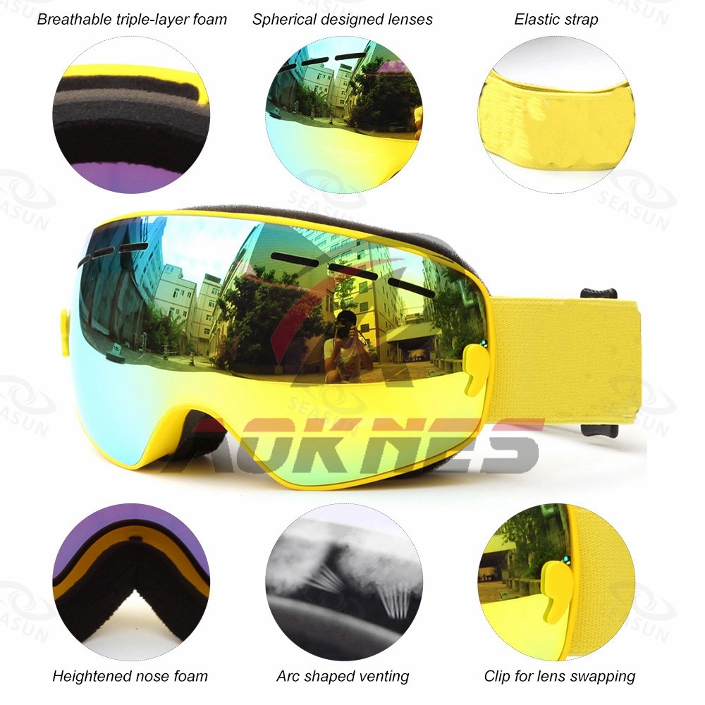 High Quality Windproof Outdoor Bike Cycling Resin Lens Large Frame Glasses Skiing Eyewear Snowboarding Protective Goggles