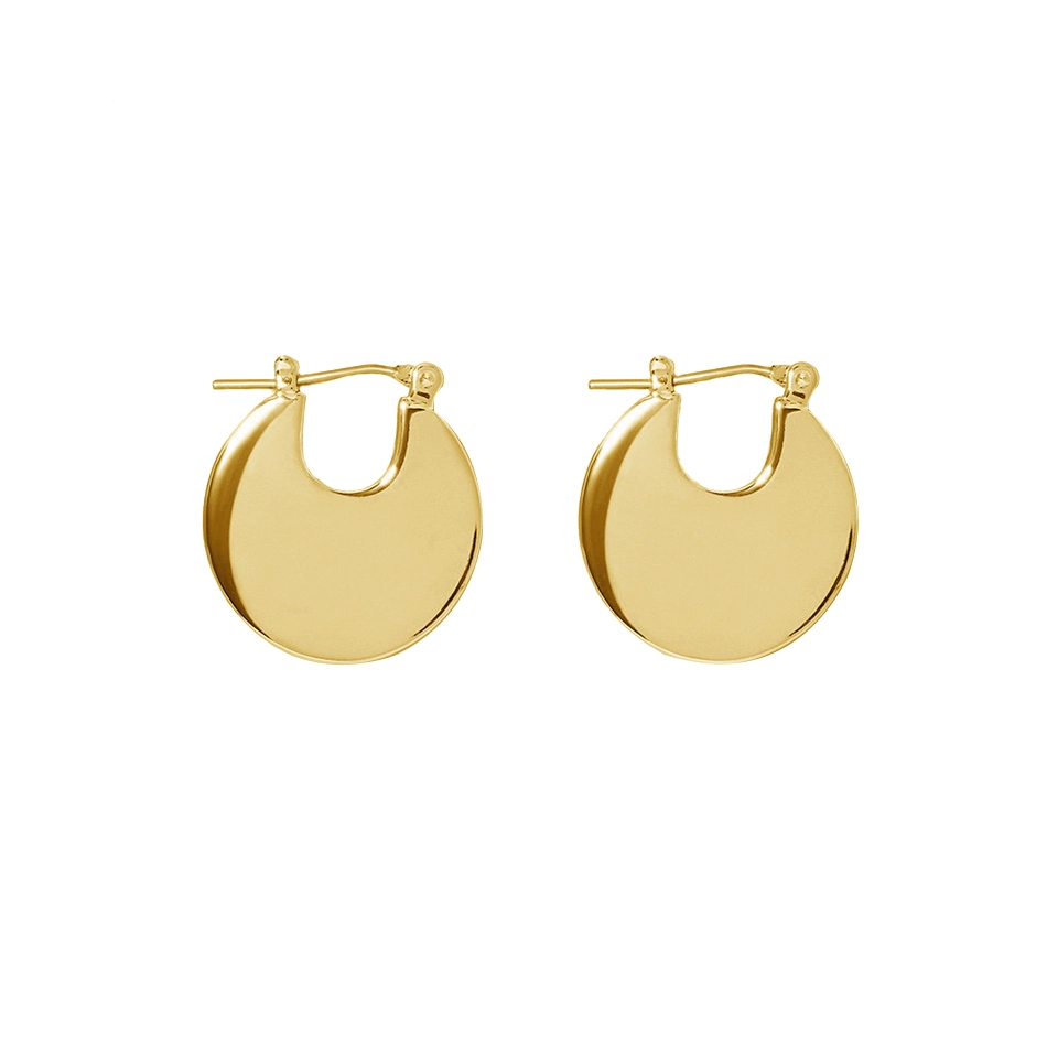 925 Sterling Silver Jewelry 18K Gold Plated Circle Hoop Earrings