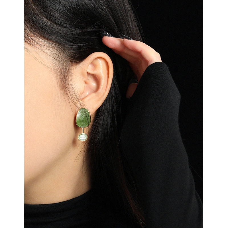 Fashionable and Versatile Micro-Encrusted Drip Geometric Earrings Jewelry