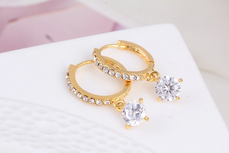 Crystal Stud Earrings Fashion Gold Color Zircon Earrings