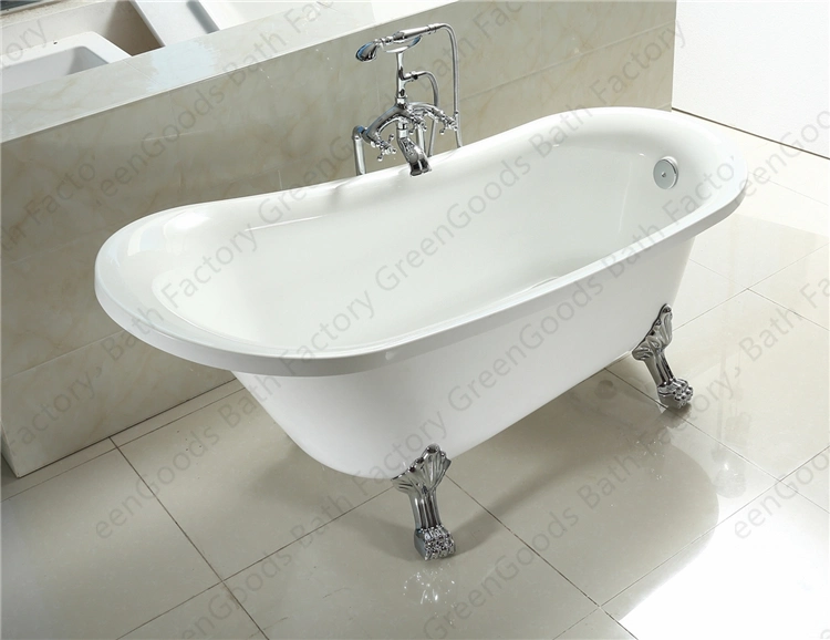 The Silver Claw Foot Bath Tub Freestanding Faucet Classic Bathtub