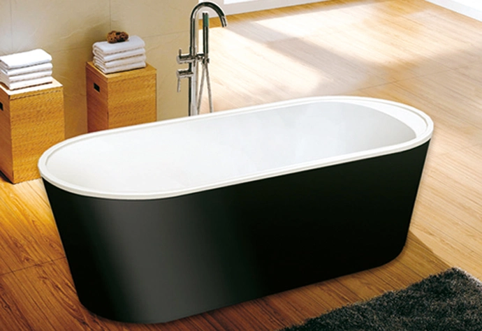 Black Bathroom SPA Freestanding Acrylic Tub Sanitary Ware Tub