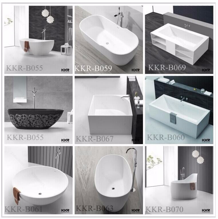 Artificial Stone Freestanding Solid Surface Stone Free Standing Adult Portable Bathtub