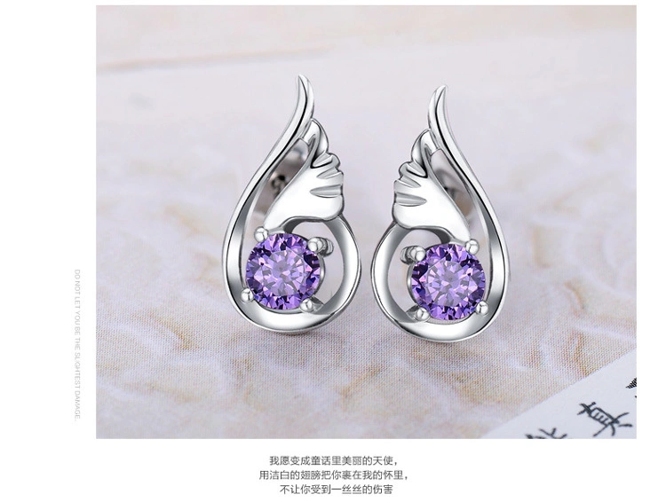 2019 New Fashion Jewelry 925 Sterling Silver Shiny Stud Earring for Women and Girls Gift Jewelry