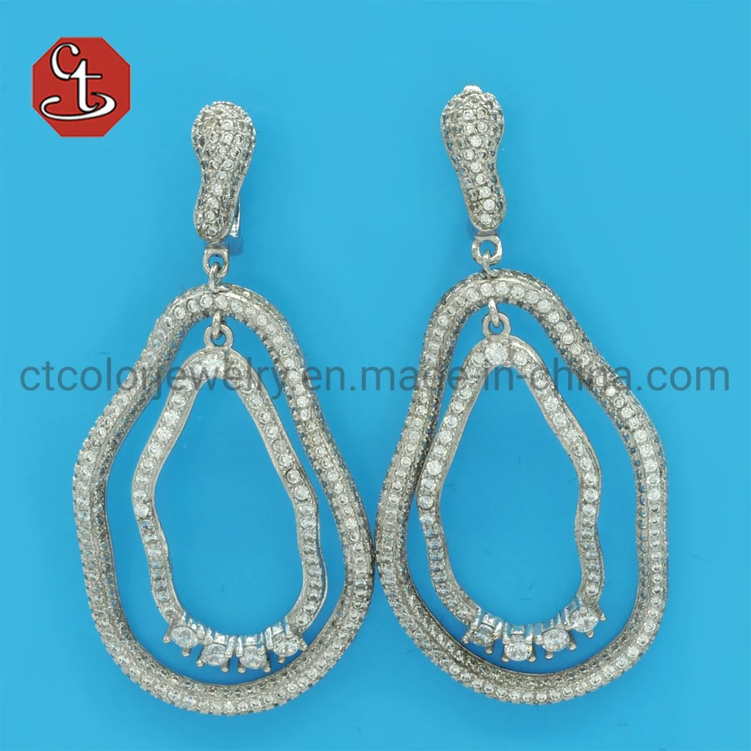 Modern Jewelry Drop Earrings Rose Gold Plating Clear Crystal Geometric Hanging Dangle Earrings For Women Gifts