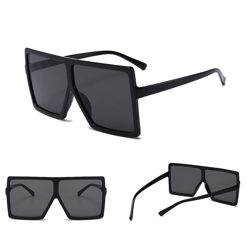2020 New Arrivals Fashion Glasses Mens Women Oversized Trendy Driving Sun Glasses Big Frame Flat Top Sunglasses
