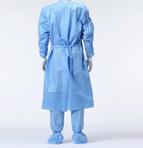 SMS Isolation Gowns with Elastic Cuff or Knitted Cuff Factory Price