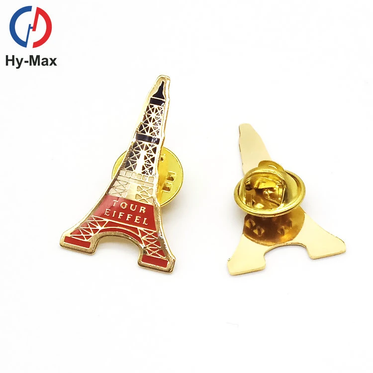 Custom Paris France Eiffel Tower Metal Lapel Pin for Wholesale