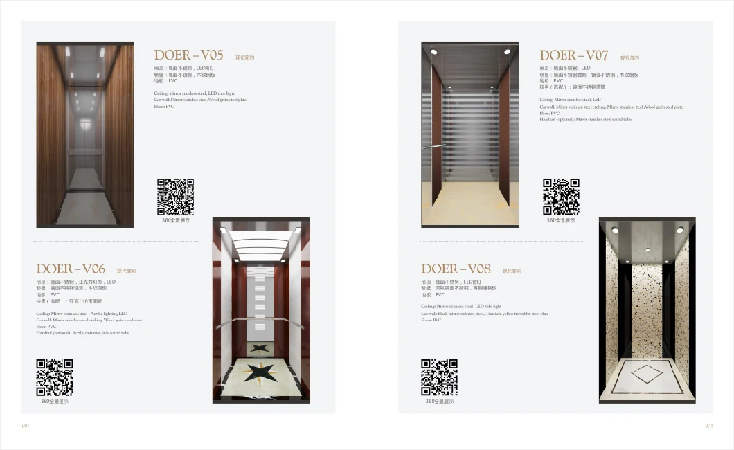 Side Opening Lift Villa Elevator for Private House Elevator Steel Belt