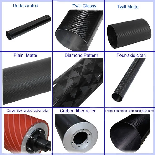 Roll Wrapped Carbon Fiber Tube Carbon Fiber Thick Tube for Sale Od150mm ID148mm