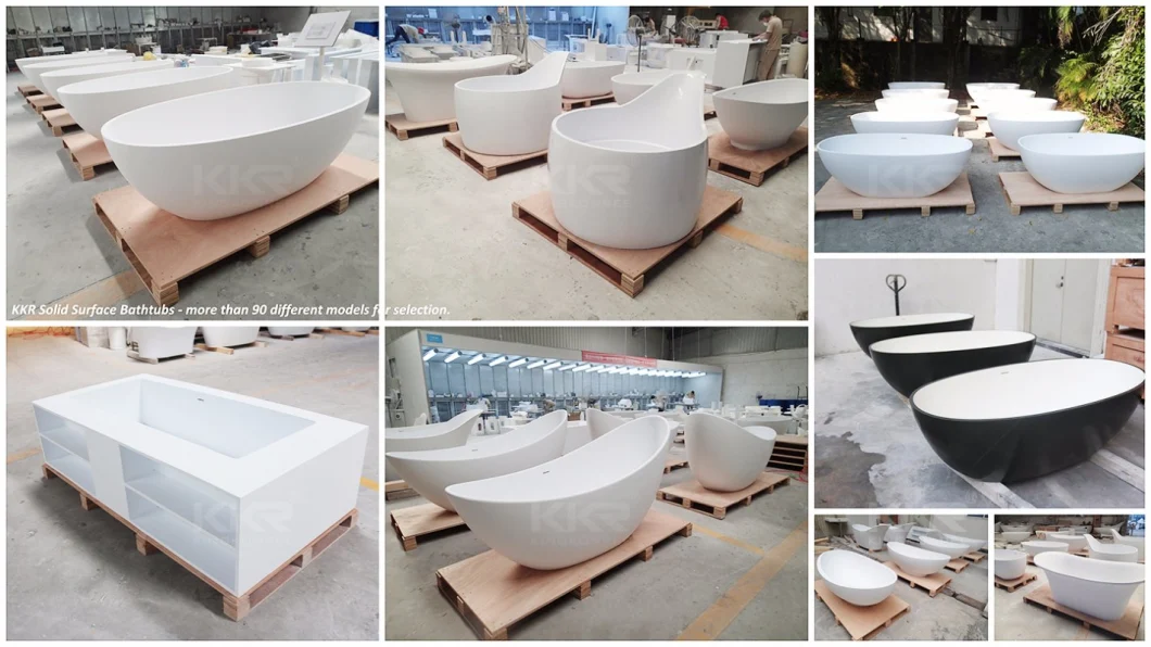 Wholesale Home Use Artificial Stone Resin Solid Surface Sanitaryware Furniture Cupc Round Bathtub 0625