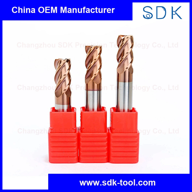 Wholesale Cemented Carbide 4 Flutes 35 Degree Helix Angle Flat 4mm End Mill Bits with Coated