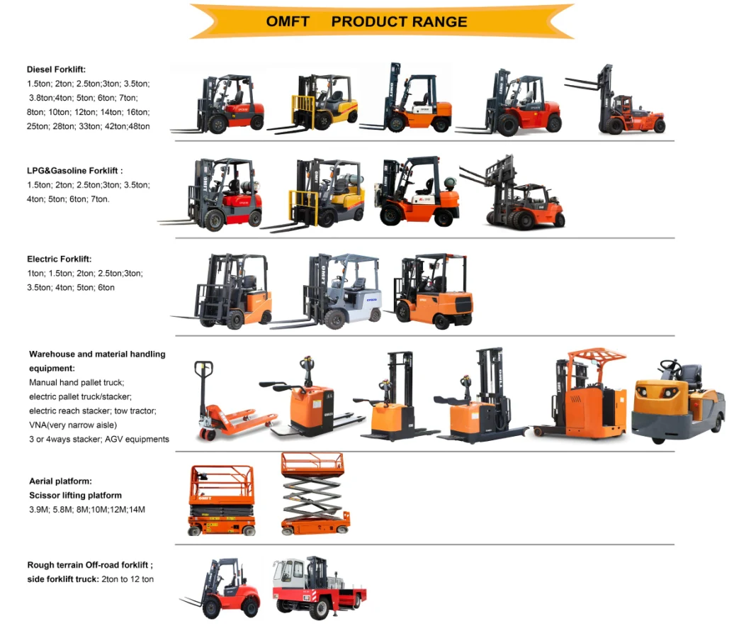 4 Wheel 4 Tons pneumatic Tire Lift Truck Forklift