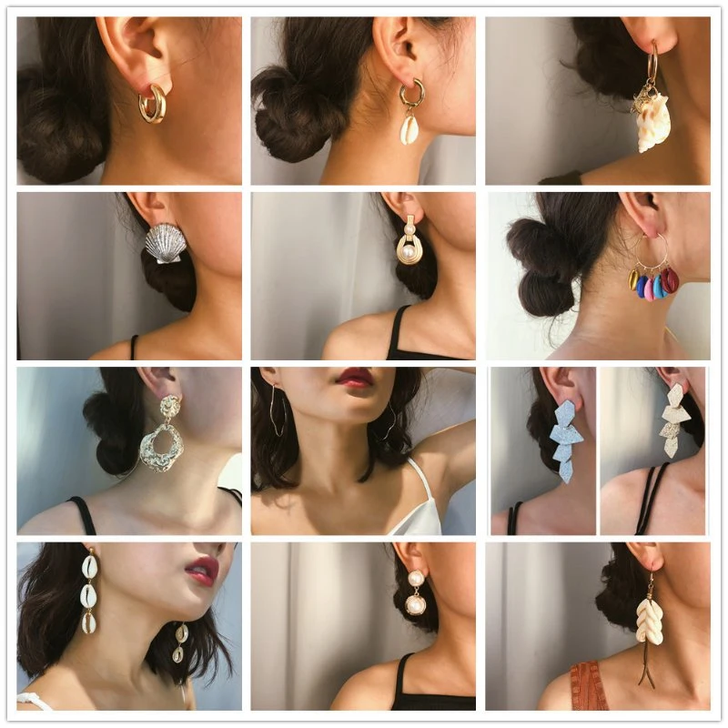 Fashion Imitation Jewelry Stainless Steel Geometric Earrings