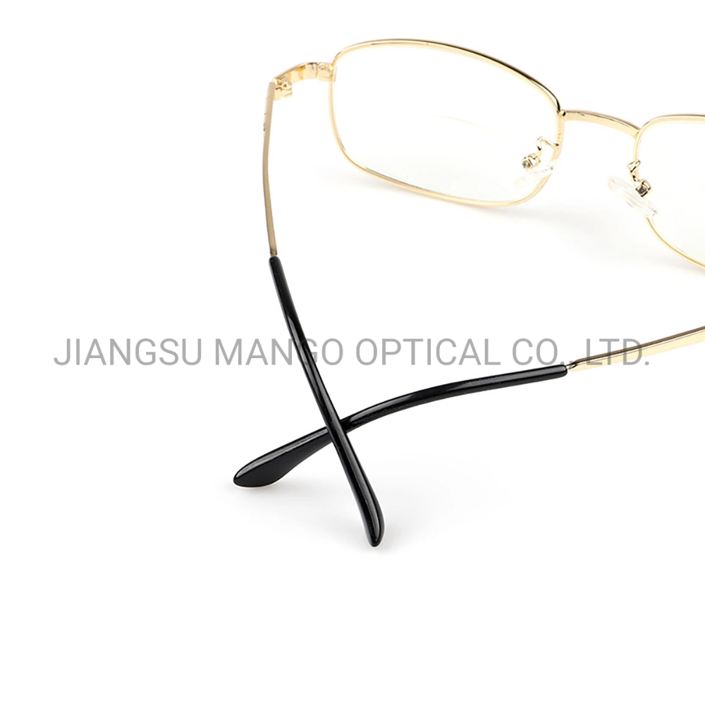 Shining Gold Metal Optical Frame with Bifocal Lens Fashion Reading Glasses