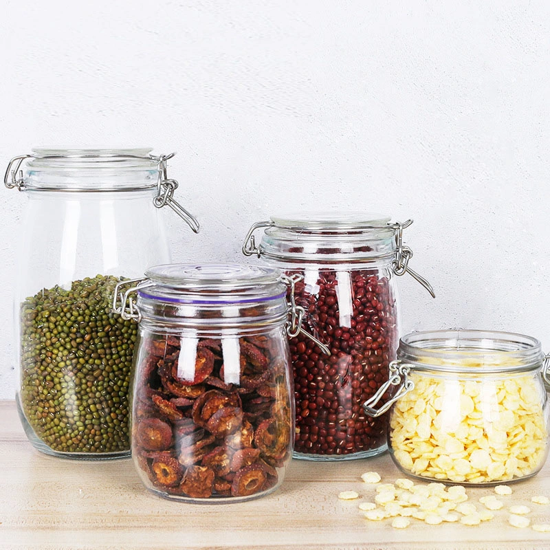 Airtight Canister Glass Storage Jars with Lid Glass Food Storage Canister Cookie Jar