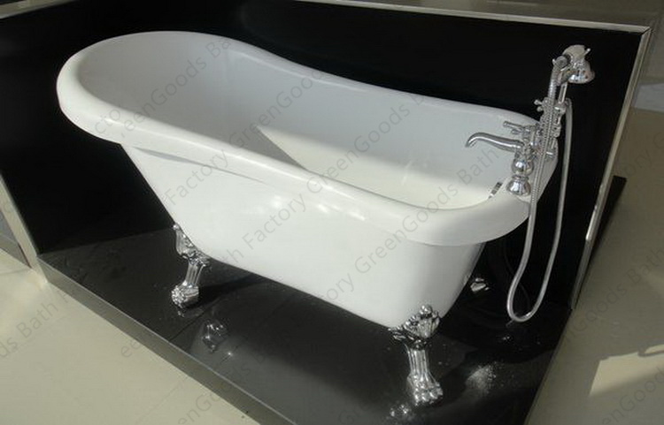 Factory Made 4 Foot Shower Acrylic Cheap White Clawfoot Bathtub