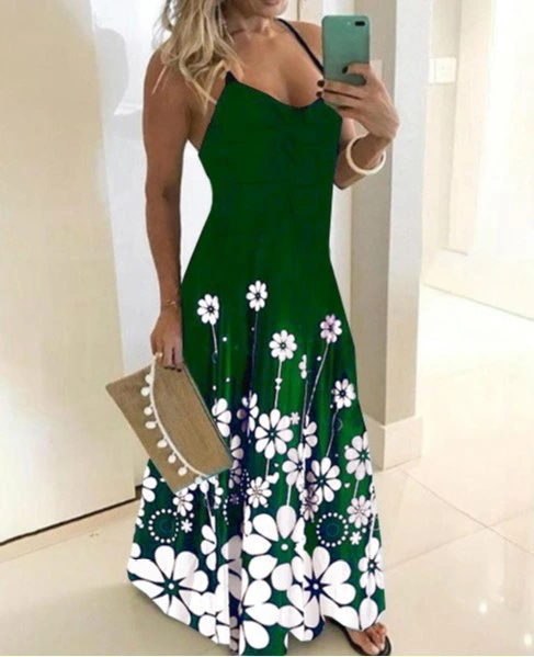 Quanzhou Factory Ladies Fashion Dresses Floral Print Ladies Fashion Dresses Wholesale Ladies Fashion Dresses