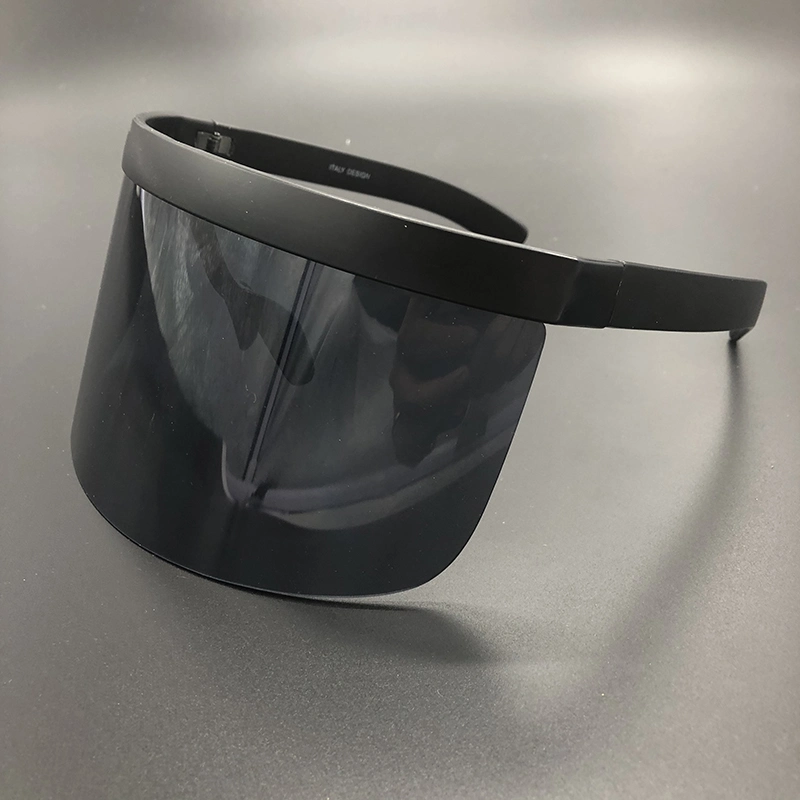 White Frame and Transparent Lenses Oversize Shield Visor Sunglasses