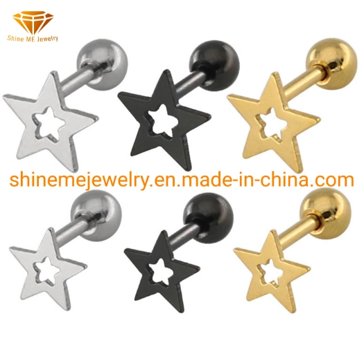 Fashion Jewelry Five-Pointed Star Small Stars Titanium Steel Earrings Stainless Steel Earrings Hypoallergenic Unisex Er2904