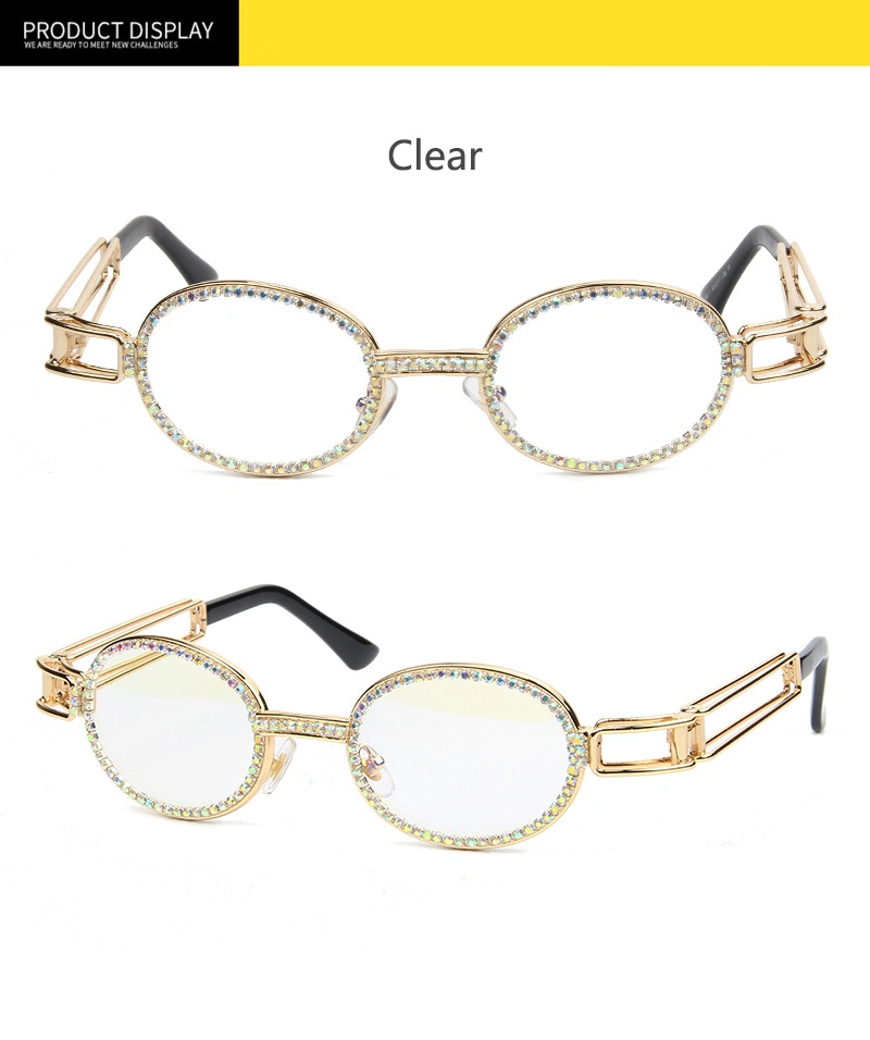 Female Rhinestones Eyewear Handmade Luxury Small Steampunk Sunglasses