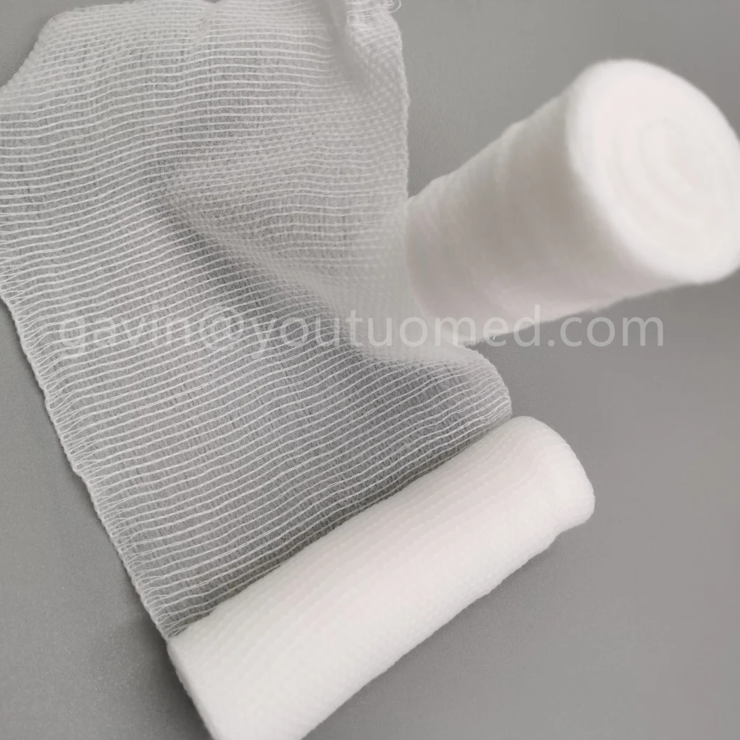 CE White Medical Disposable Cotton Interwoven Elastic Bandage Hemostatic Bandage PBT Wrinkle Elastic Bandage 5cm*4.5m 95g
