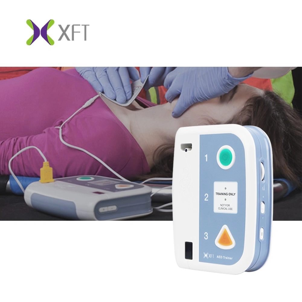 New OEM Xft-120c+ First Aid Simulation Defibrillator Adult Used Multi-Language 10 Scenarios Aed Trainer for Hosptial First-Aid Training Kit